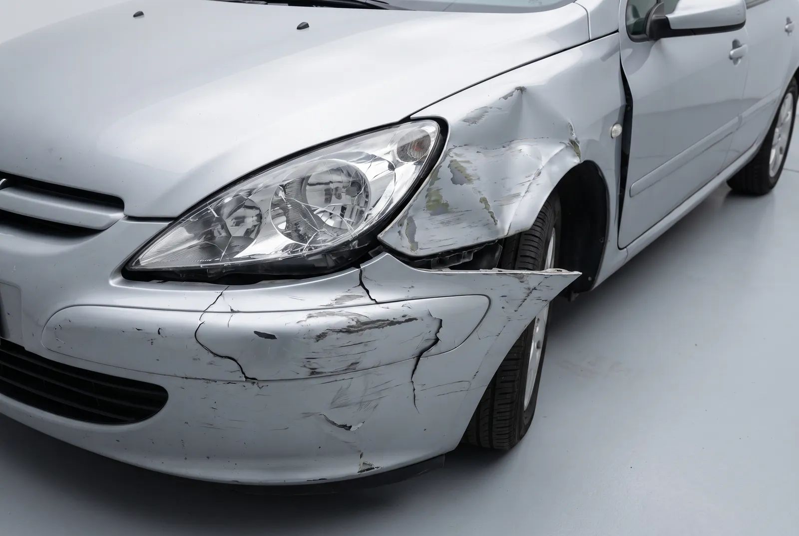 Detail van een Schade auto
